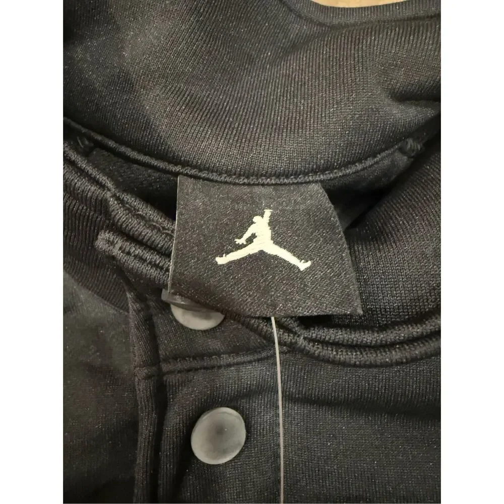 NWT Jordan Jacket Mens XLT Black Red Snap Up Warmup Jumpman Black/Red